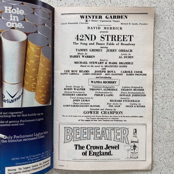 Playbill 42nd Street Tammy Grimes Jerry Orbach Wanda Richert Lee Roy Reams 1981 - Picture 3 of 5